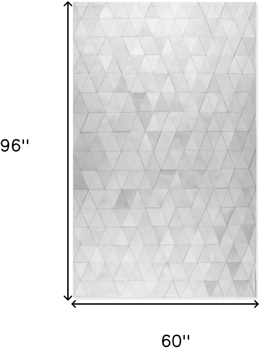 Gray Cowhide Geometric Area Rug Photo 6