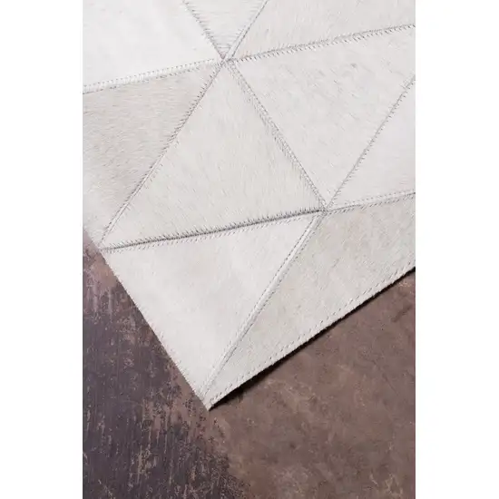 Gray Cowhide Geometric Area Rug Photo 5
