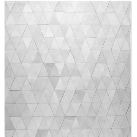 Gray Cowhide Geometric Area Rug Photo 3