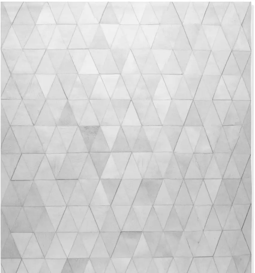 Gray Cowhide Geometric Area Rug Photo 3