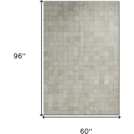 Gray Cowhide Patchwork Area Rug Photo 8