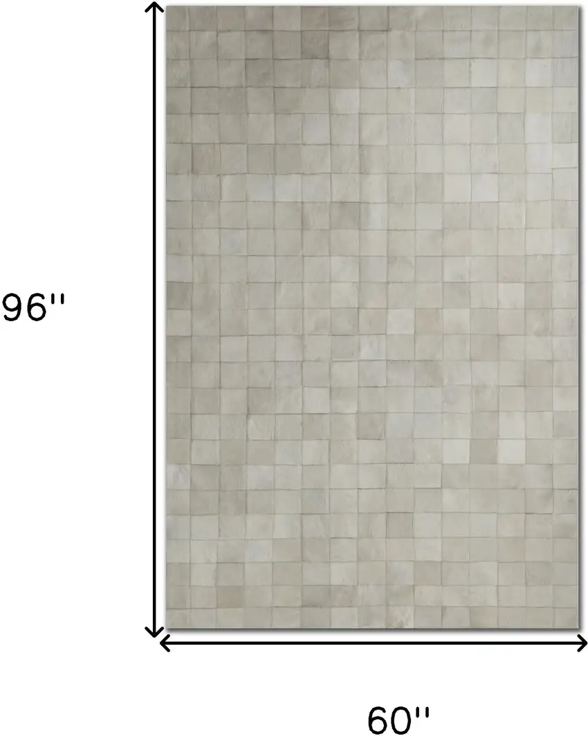 Gray Cowhide Patchwork Area Rug Photo 8