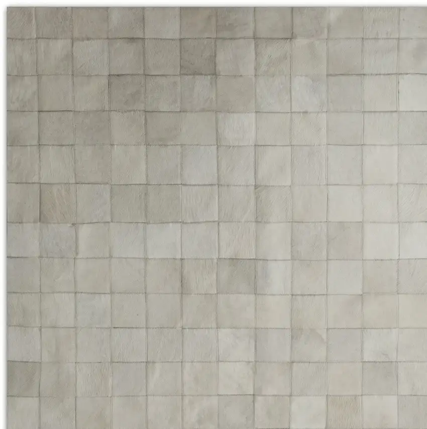 Gray Cowhide Patchwork Area Rug Photo 4