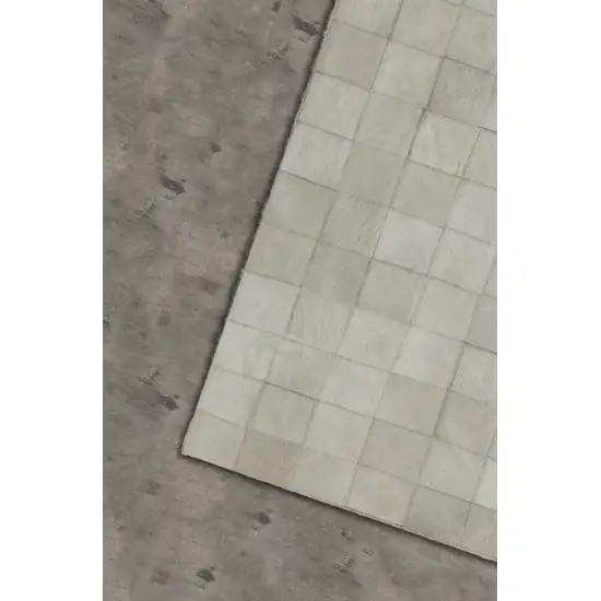 Gray Cowhide Patchwork Area Rug Photo 5