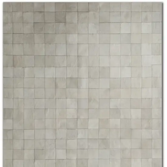 Gray Cowhide Patchwork Area Rug Photo 3