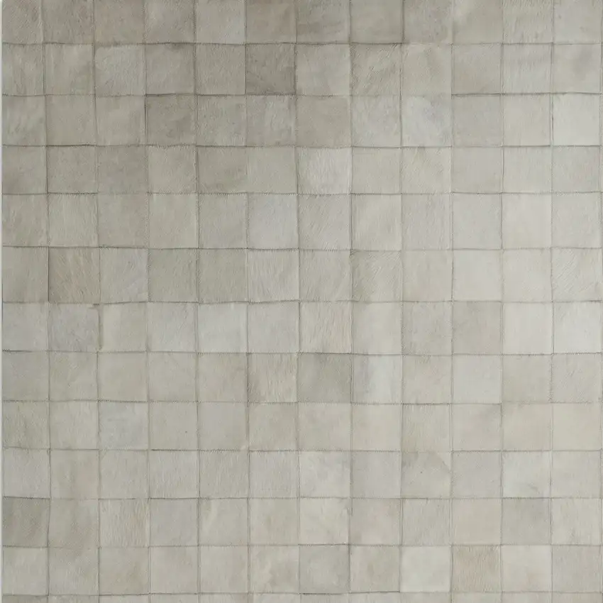 Gray Cowhide Patchwork Area Rug Photo 9