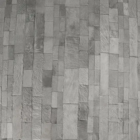 Gray Cowhide Patchwork Area Rug Photo 8
