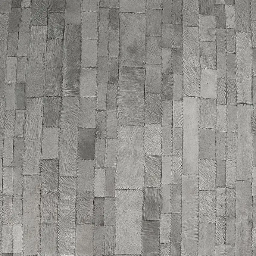 Gray Cowhide Patchwork Area Rug Photo 8