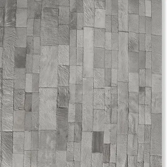 Gray Cowhide Patchwork Area Rug Photo 3