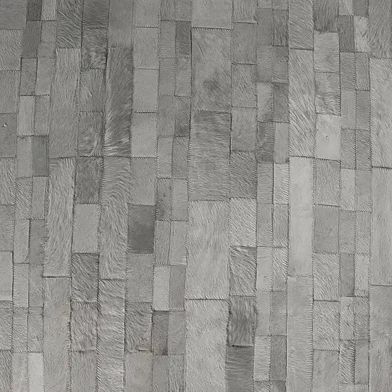 Gray Cowhide Patchwork Area Rug Photo 6