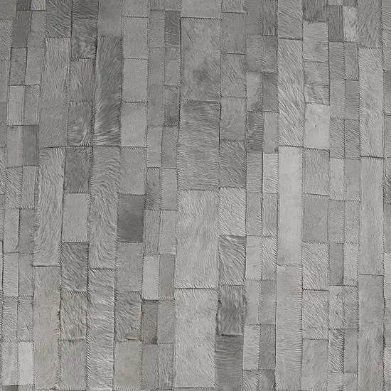 Gray Cowhide Patchwork Area Rug Photo 7