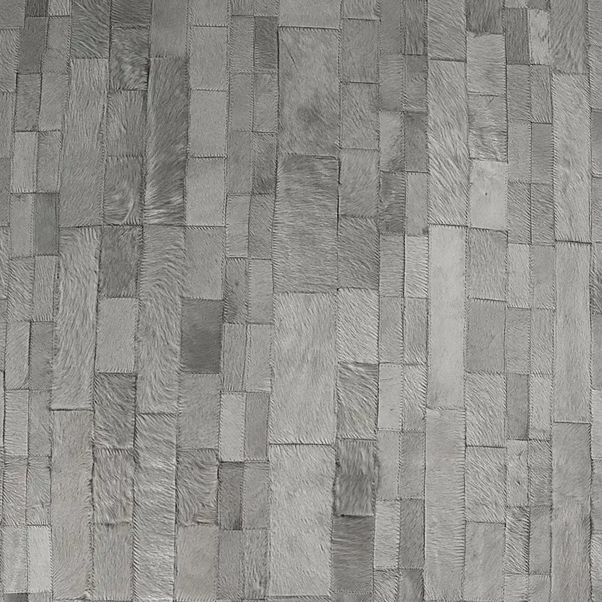 Gray Cowhide Patchwork Area Rug Photo 7