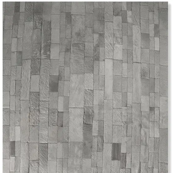 Gray Cowhide Patchwork Area Rug Photo 2