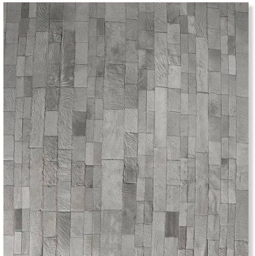 Gray Cowhide Patchwork Area Rug Photo 2
