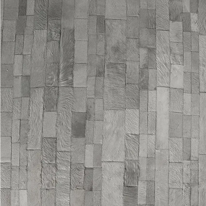 Gray Cowhide Patchwork Area Rug Photo 5