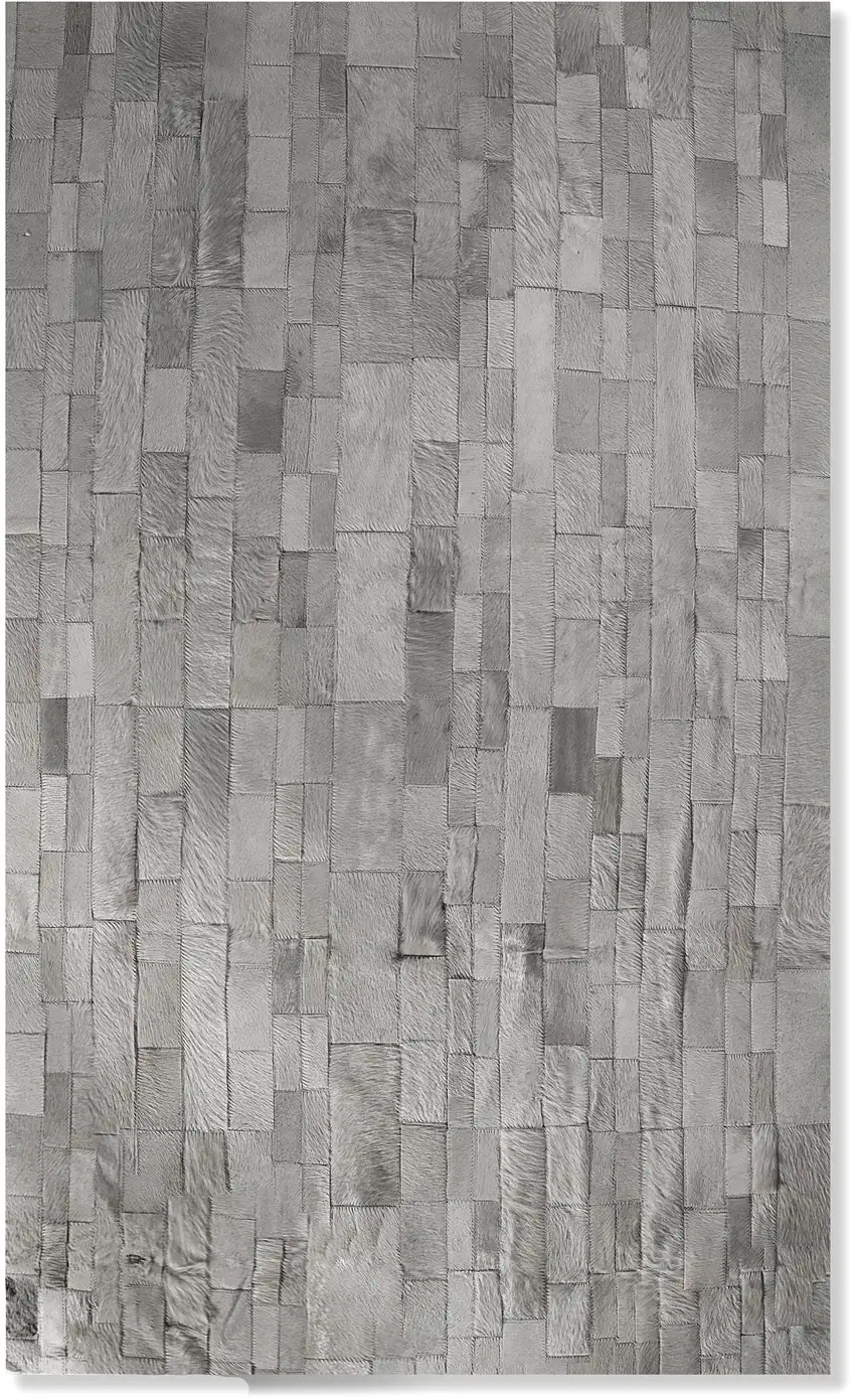 Gray Cowhide Patchwork Area Rug Photo 1