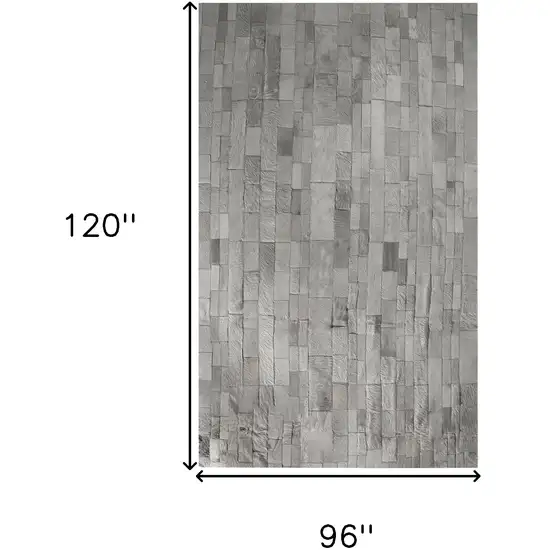 Gray Cowhide Patchwork Area Rug Photo 5