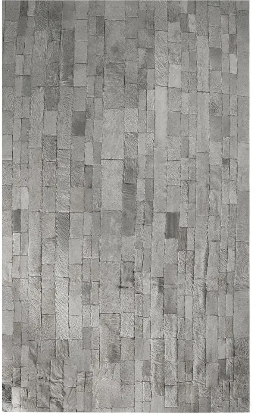 Gray Cowhide Patchwork Area Rug Photo 2