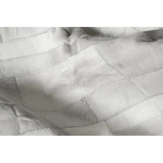 Gray Cowhide Patchwork Area Rug Photo 8