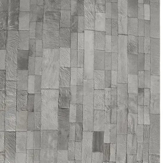 Gray Cowhide Patchwork Area Rug Photo 4