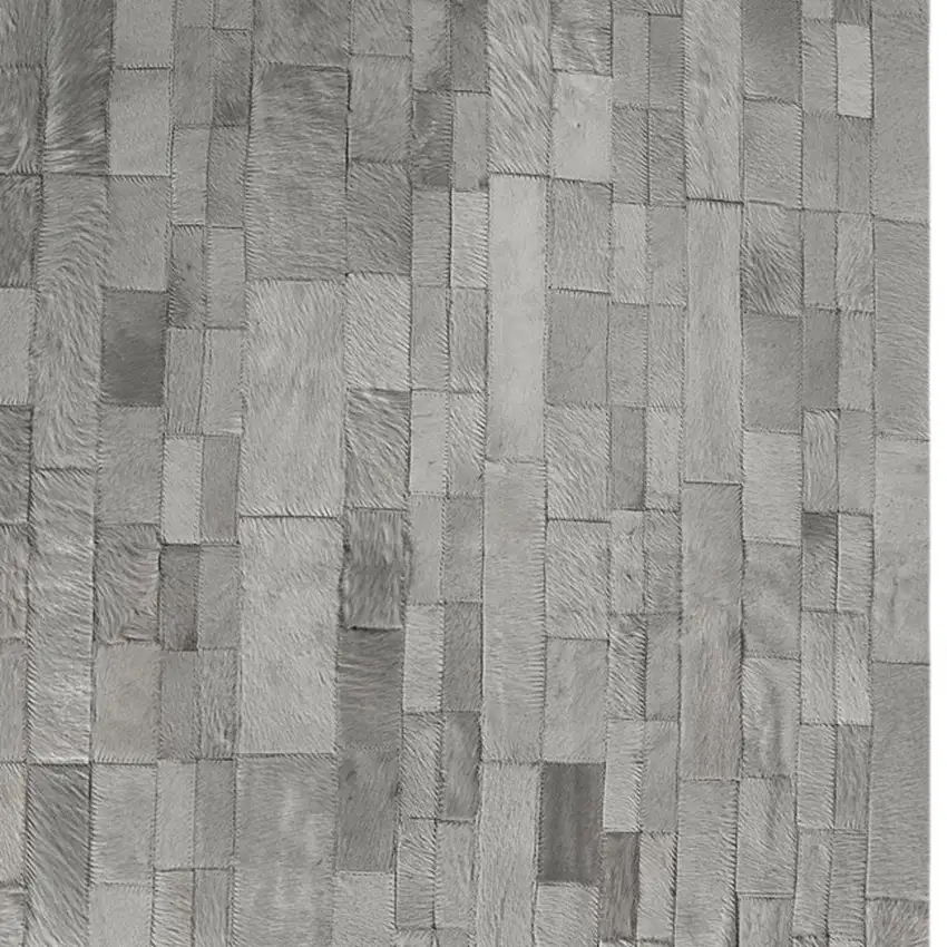 Gray Cowhide Patchwork Area Rug Photo 4