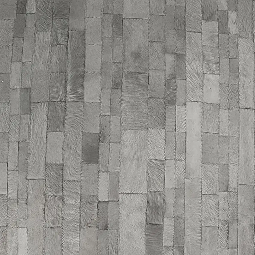 Gray Cowhide Patchwork Area Rug Photo 6