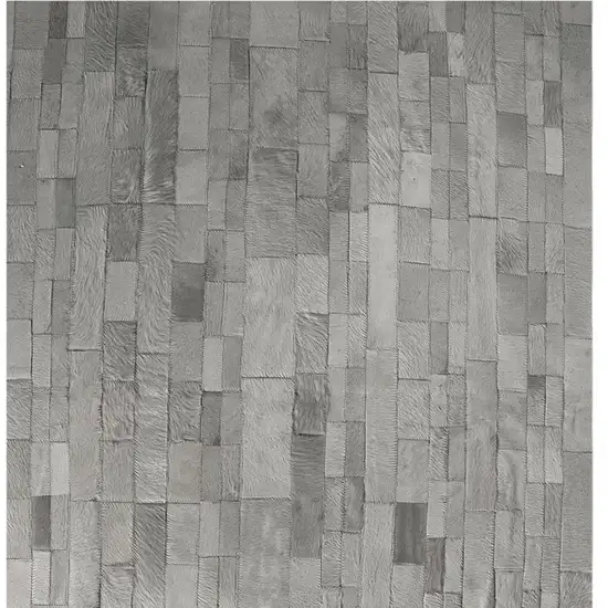 Gray Cowhide Patchwork Area Rug Photo 3