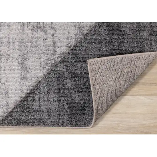 Gray Cream And Beige Geometric Area Rug Photo 9
