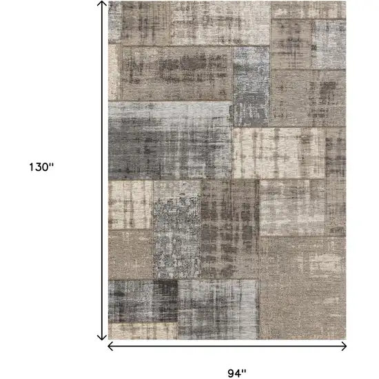 Gray Cream And Tan Abstract Area Rug Photo 3