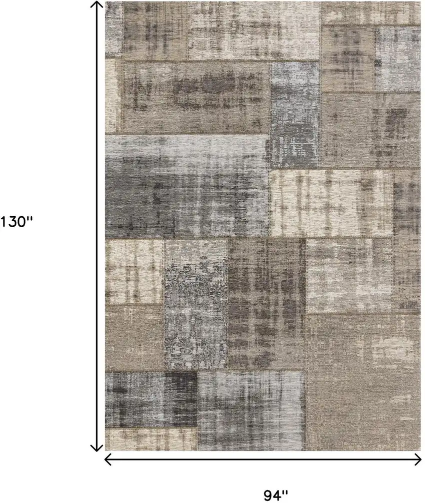 Gray Cream And Tan Abstract Area Rug Photo 3