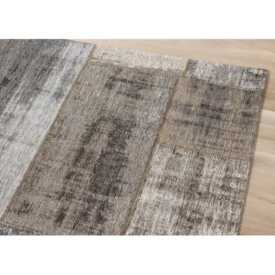 Gray Cream And Tan Abstract Area Rug Photo 7