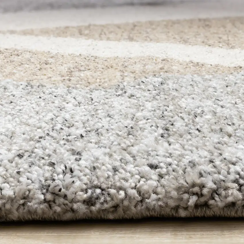 Gray Cream And Tan Geometric Area Rug Photo 9