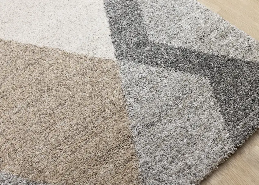 Gray Cream And Tan Geometric Area Rug Photo 6