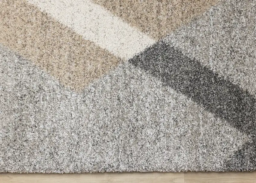 Gray Cream And Tan Geometric Area Rug Photo 9