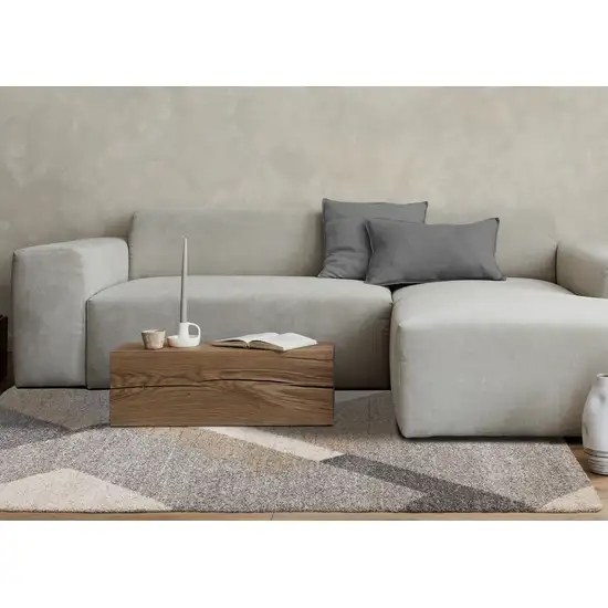 Gray Cream And Tan Geometric Area Rug Photo 5