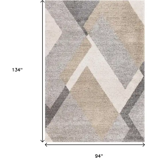 Gray Cream And Tan Geometric Area Rug Photo 3