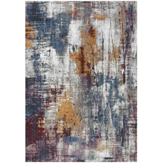 Gray Cream Red Blue Purple Pink And Ivory Abstract Hand Carved Handmade Area Rug Photo 2
