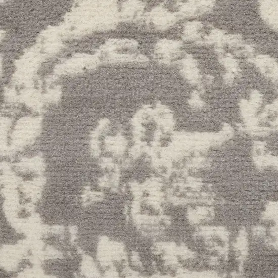 Gray Damask Power Loom Area Rug Photo 7