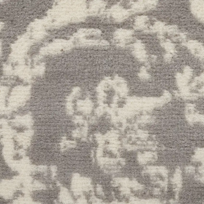 Gray Damask Power Loom Area Rug Photo 7