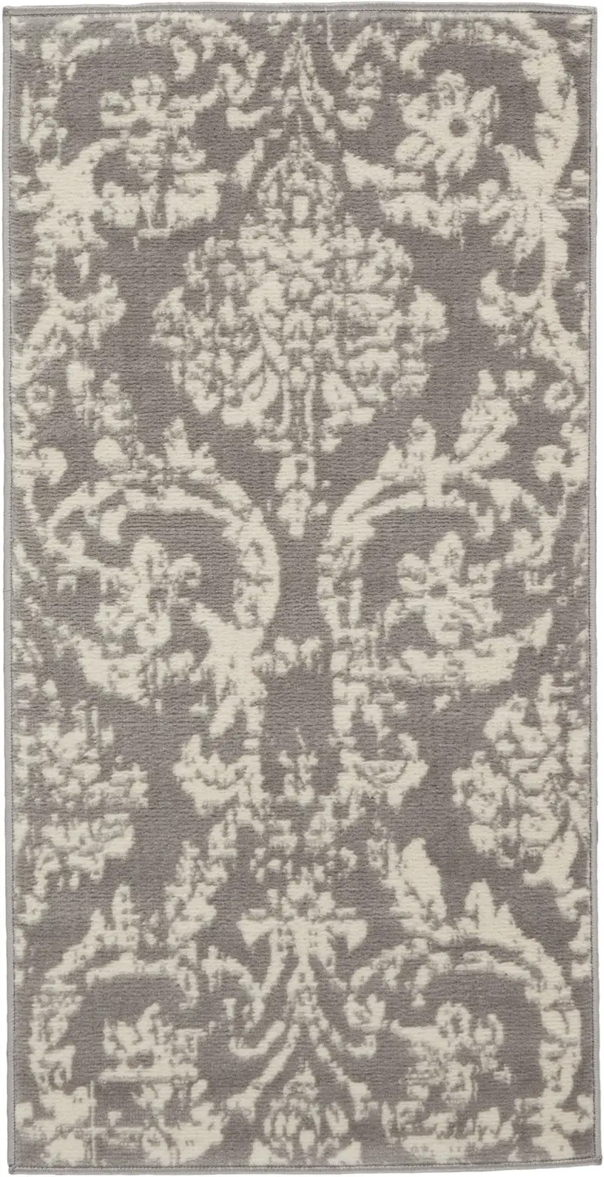 Gray Damask Power Loom Area Rug Photo 3