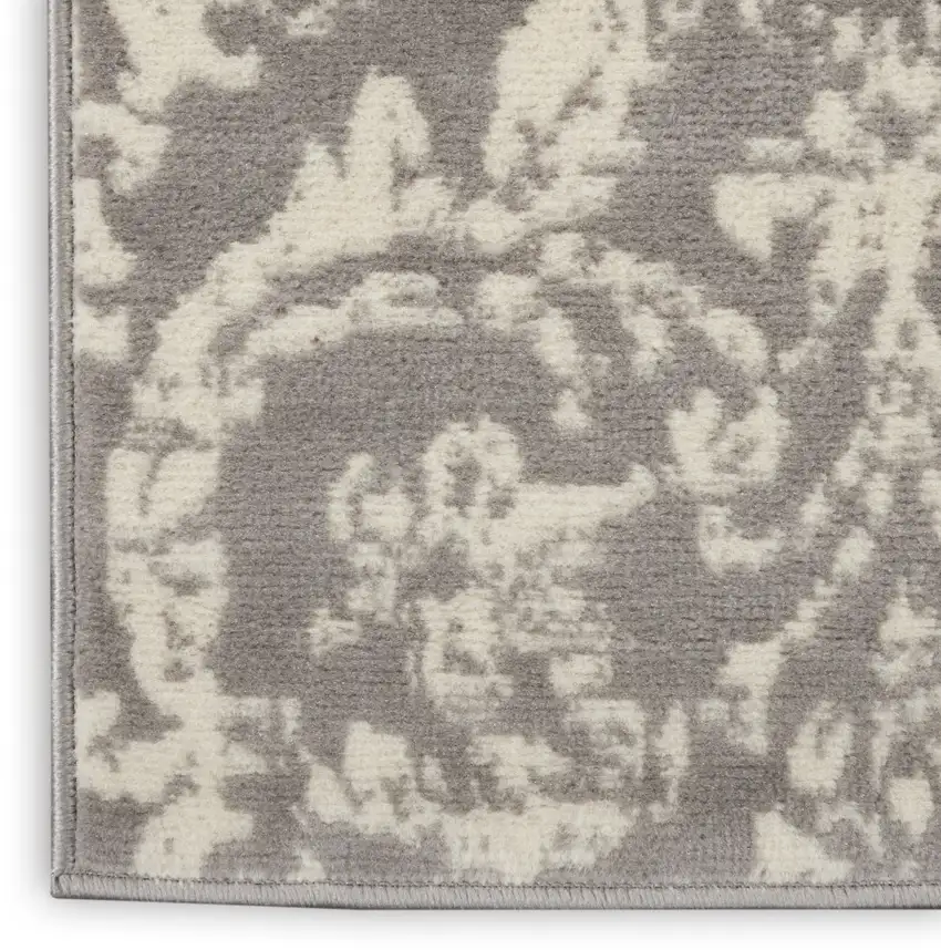 Gray Damask Power Loom Area Rug Photo 9