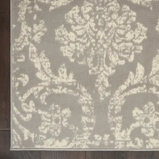 Gray Damask Power Loom Area Rug Photo 9