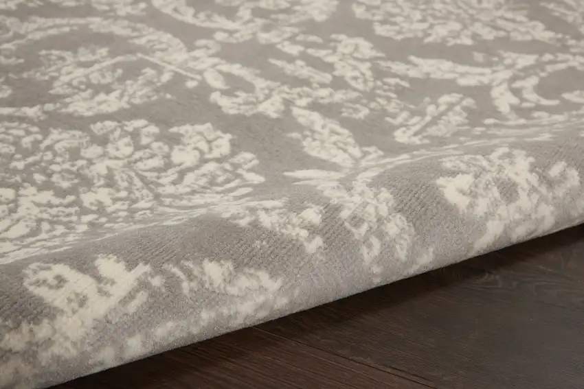 Gray Damask Power Loom Area Rug Photo 9