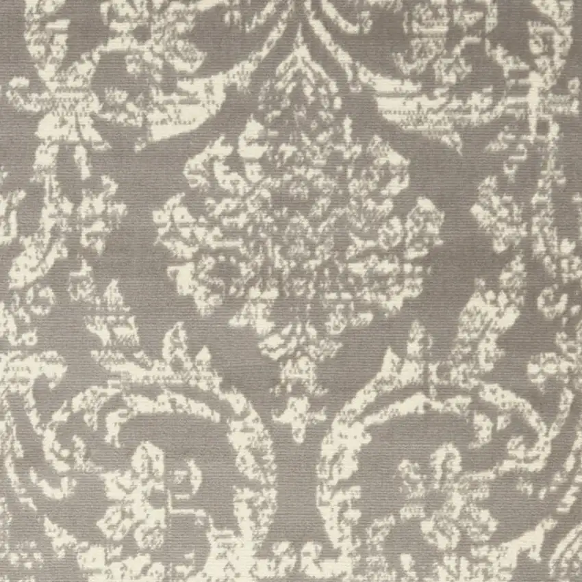 Gray Damask Power Loom Area Rug Photo 4