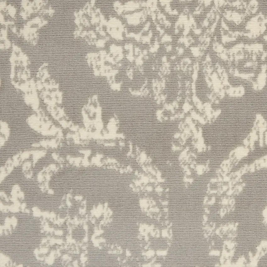 Gray Damask Power Loom Area Rug Photo 4