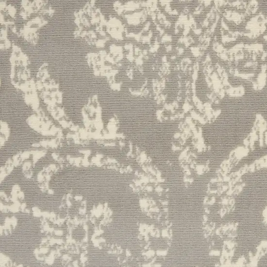 Gray Damask Power Loom Non Skid Area Rug Photo 1