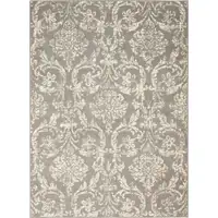 Photo of Gray Damask Power Loom Non Skid Area Rug