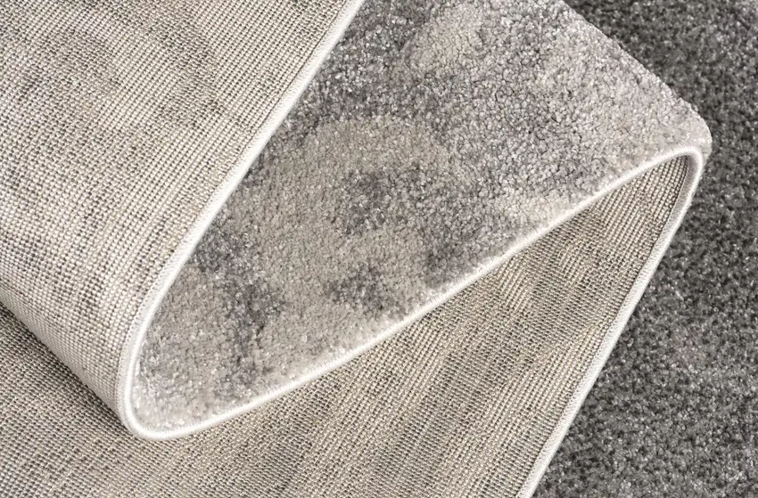 Gray Damask Washable Non Skid Area Rug Photo 7
