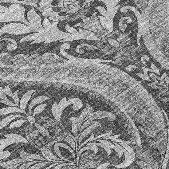 Gray Damask Washable Non Skid Indoor Outdoor Area Rug Photo 8