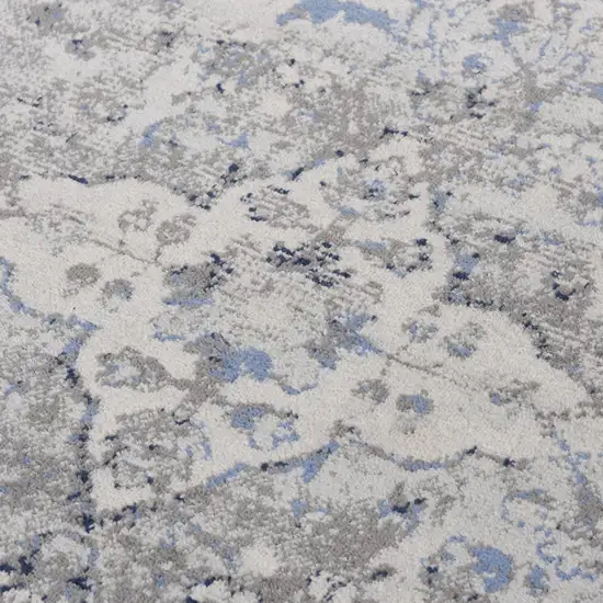Gray Dark Blue Light Blue And Light Gray Medallion Area Rug Photo 1